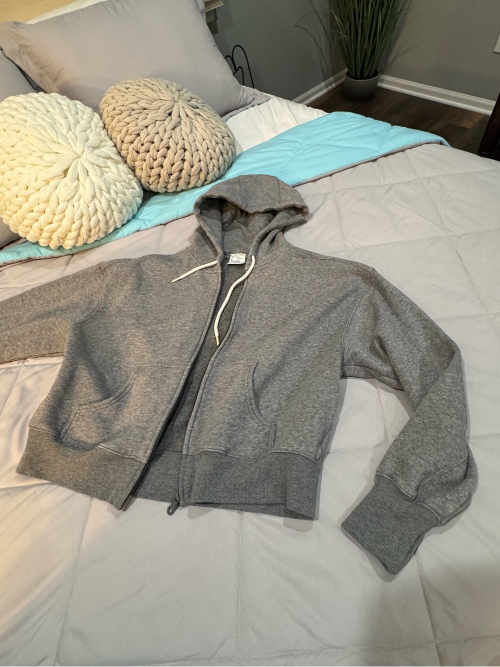 aerie offline hooded zip up fleece sweatshirt / womens sweatshirts